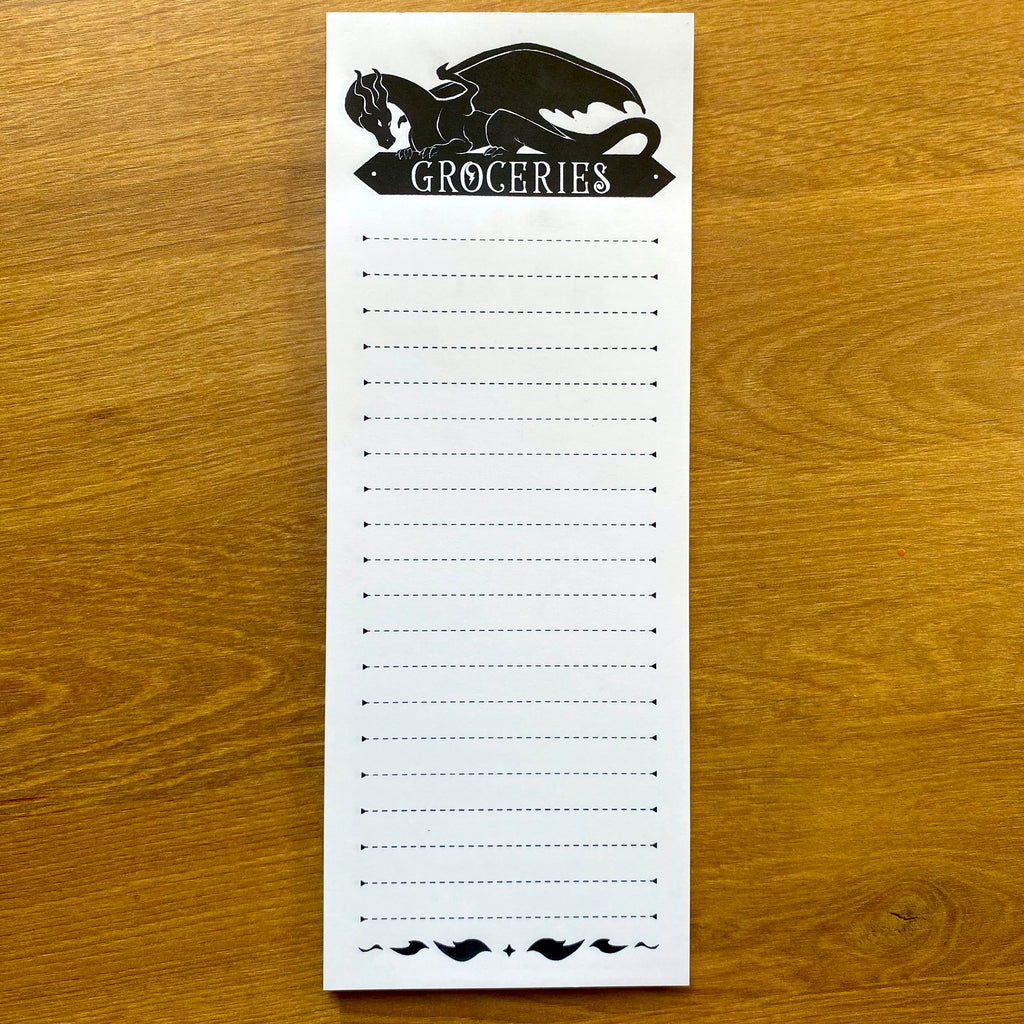 Dragon Grocery List Notepad